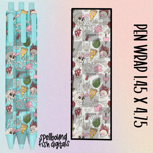 Skulls pen wrap