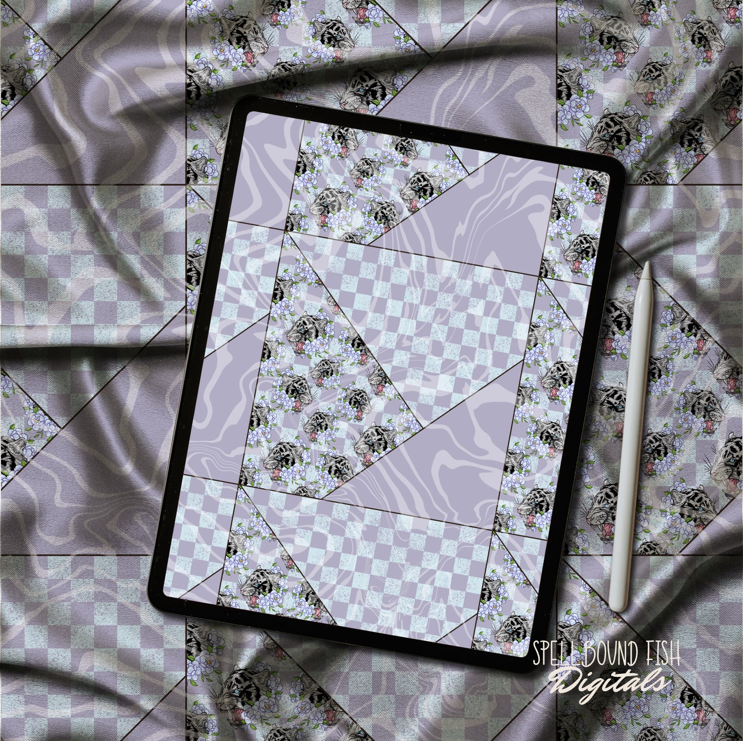 White eat your face patchwork Seamless